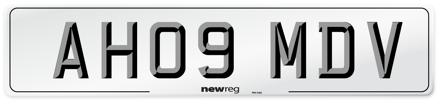 AH09 MDV Number Plate from New Reg